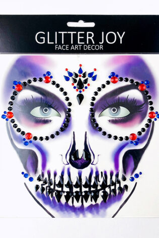 SKULL PURPLE AND RED FACE ART