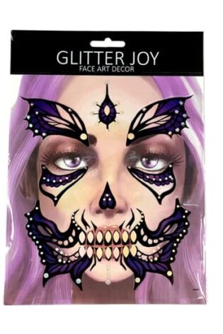 PURPLE BUTTERFLY FACE TATTOO