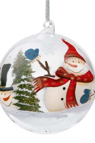 GLASS BAUBLE WINTER CHRISTMAS BALL  LIGHT UP