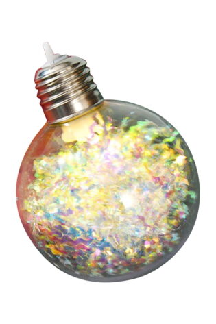 CHRISTMAS BALL WITH TINSEL LIGHT UP