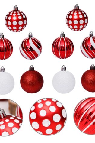 RED AND WHITE CHRISTMAS BALLS