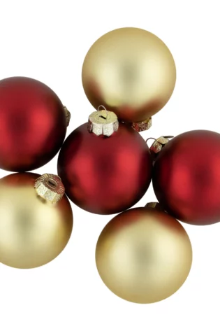 GOLD AND RED CHRISTMAS BALLS
