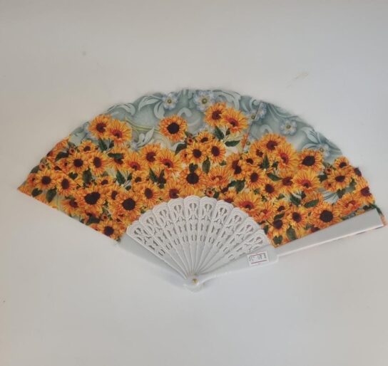 Sunflower print hand fan