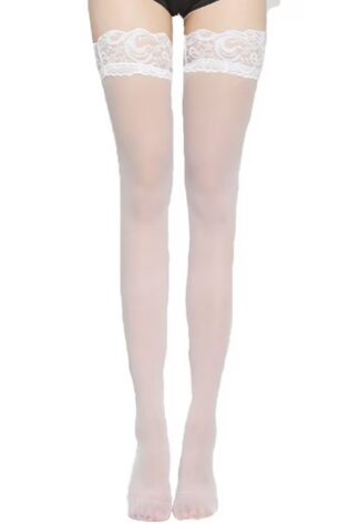 WHITE KNEE HIGH FISHNET
