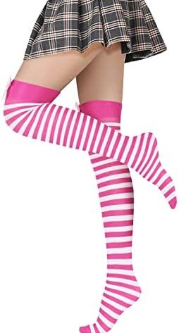 WHITE AND PINK KNEE HIGH SOCKS