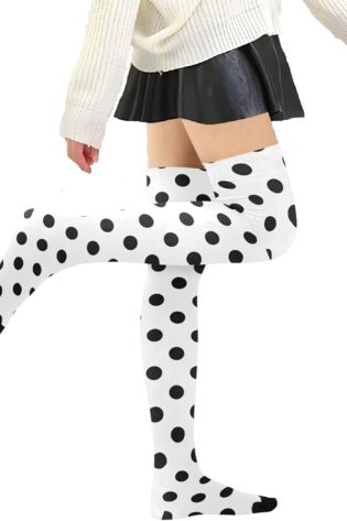 WHITE WITH BLACK DOTS