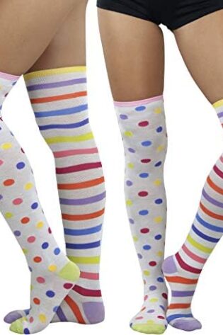 THIGH HIGH STOCKINGS POLKA DOT AND STRIPES