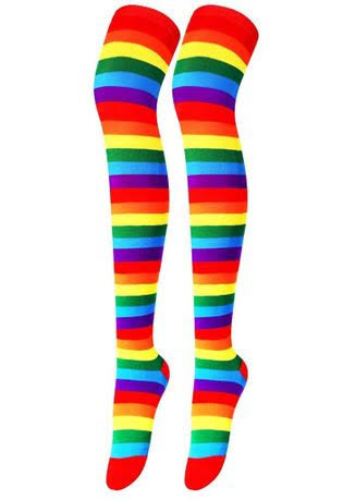 THIGH HIGH STOCKINGS RAINBOW