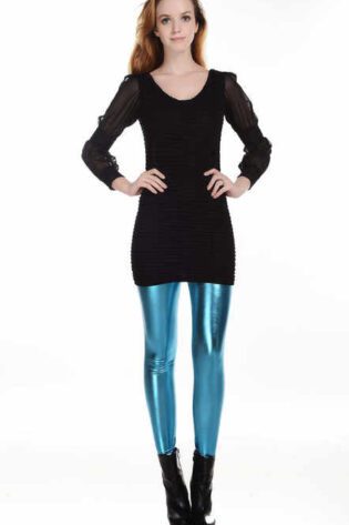 FOIL LEGGINGS TURQUOISE