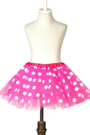 BRIGHT PINK POLKA DOT TUTU SKIRT