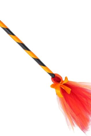ORANGE AND BLACK LIGHTUP WITCH BROOMSTICK