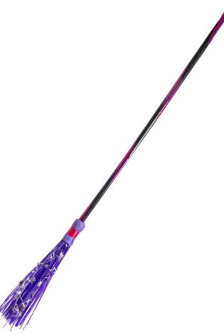 PURPLE WITCH  BROOMSTICK WITH STARS