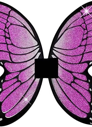 PURPLE AND BLACK GLITTER FAIRY WINGS