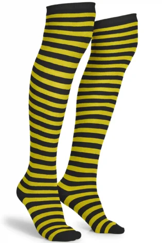 YELLOW AND BLACK KNEE HIGH SOCKS