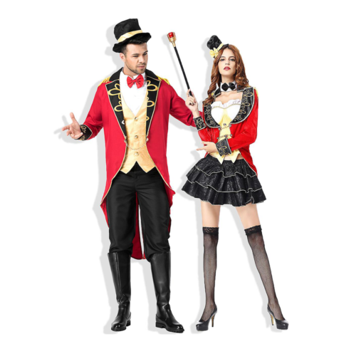 Ringmaster and circus performer costumes