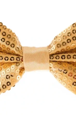 Gold Sequin Bow Tie