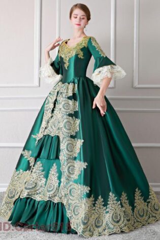 Bridgerton - Emerald Green Regency Dress