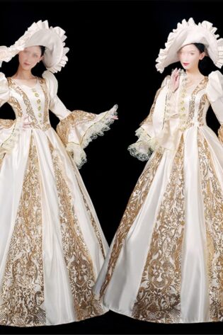 BRIDGERTON - WHITE AND GOLD BALLGOWN