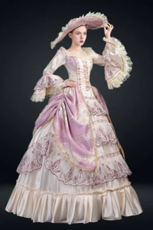 BRIDGERTON LILAC AND CREAM BALLGOWN