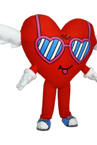 HEART RED INFLATABLE MASCOT costume
