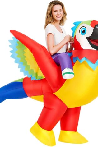 parrot ride/carry me inflatable costume