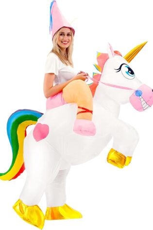 unicorn ride on inflatable costume