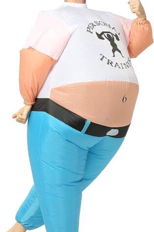fat man running inflatable costume