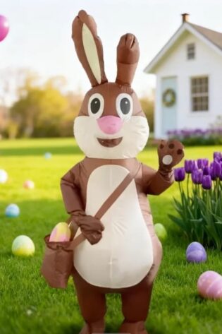Easter Bunny Inflatable Costume brown