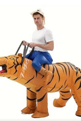 tiger ride on me inflatable costume
