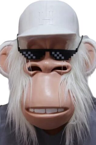 chimpanzee animal mask hire white