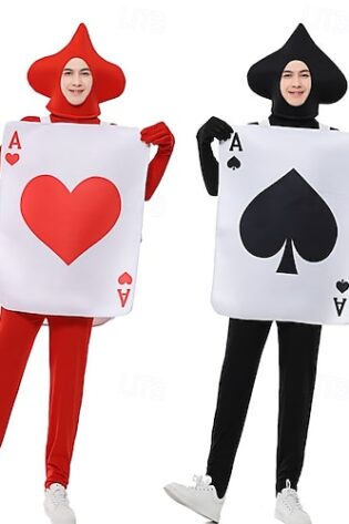 ace playing cards costume red and black