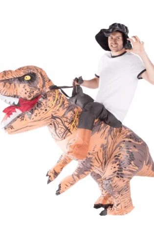 Brown T-Rex Ride-On Inflatable Costume