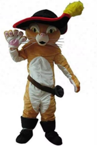 PUSS IN BOOTS CAT MASCOT CHARACTER
