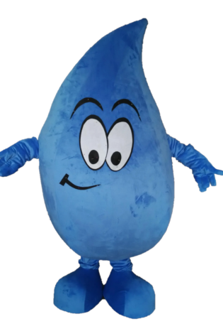 Blue Water Drop Mascot Costume