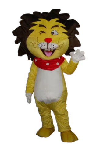 lion winking mascot costume hire