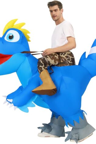 blue dinosaurs ride on me inflatable costume