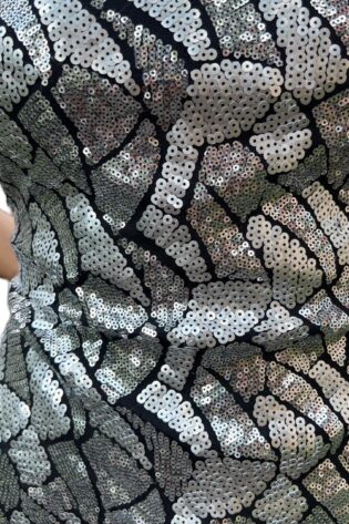 vintage silver sequin sleeveless bodycon dress
