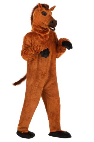 Horse mascot costume hire brown