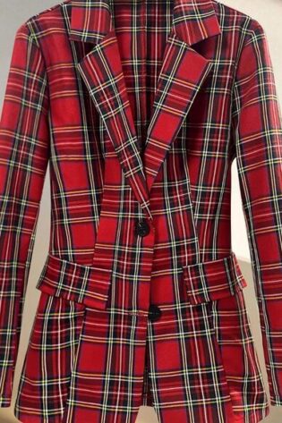 tartan Scottish formal jacket red