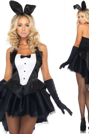 Tux style sexy bunny costume - sale