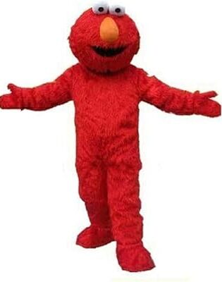 Elmo style red monster mascot costume hire
