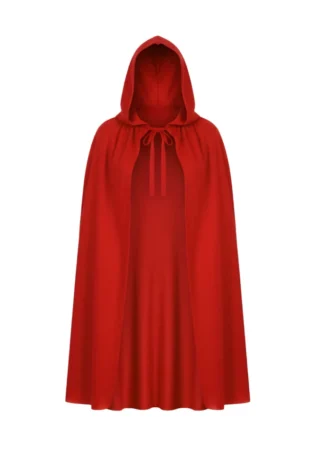 RED HOODED CAPE SHORT TO MEDIUM LENGHT