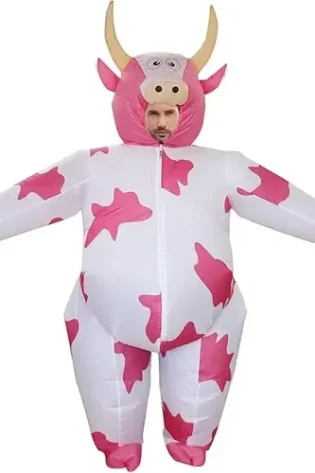 COW PINK AND WHITE INFLATABLE COSTUME