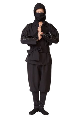 black ninja costume adult hire
