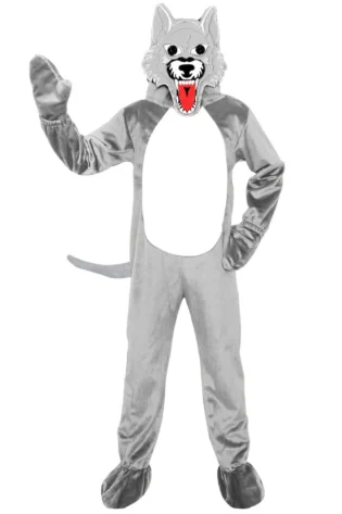 grey wolf character costume kids hire