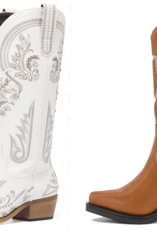 cowgirl boots white and brown- rental