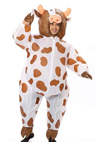 cow brown inflatable costume - rental