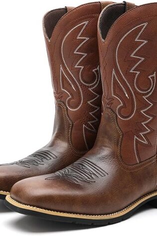 Cowboy Two-Tone Brown Boots – Adult Hire