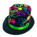 Neon swirl party top hat