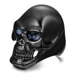 Black skull face ring